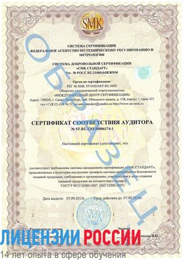 Образец сертификата соответствия аудитора №ST.RU.EXP.00006174-1 Тихорецк Сертификат ISO 22000